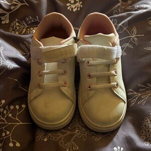 ANDREA FENZI Cream and Pink Kids Velcro Sneakers